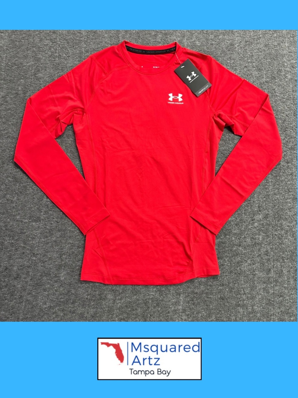 Under Armour HeatGear Compression Long Sleeve Shirt Men's Medium Red NWT
